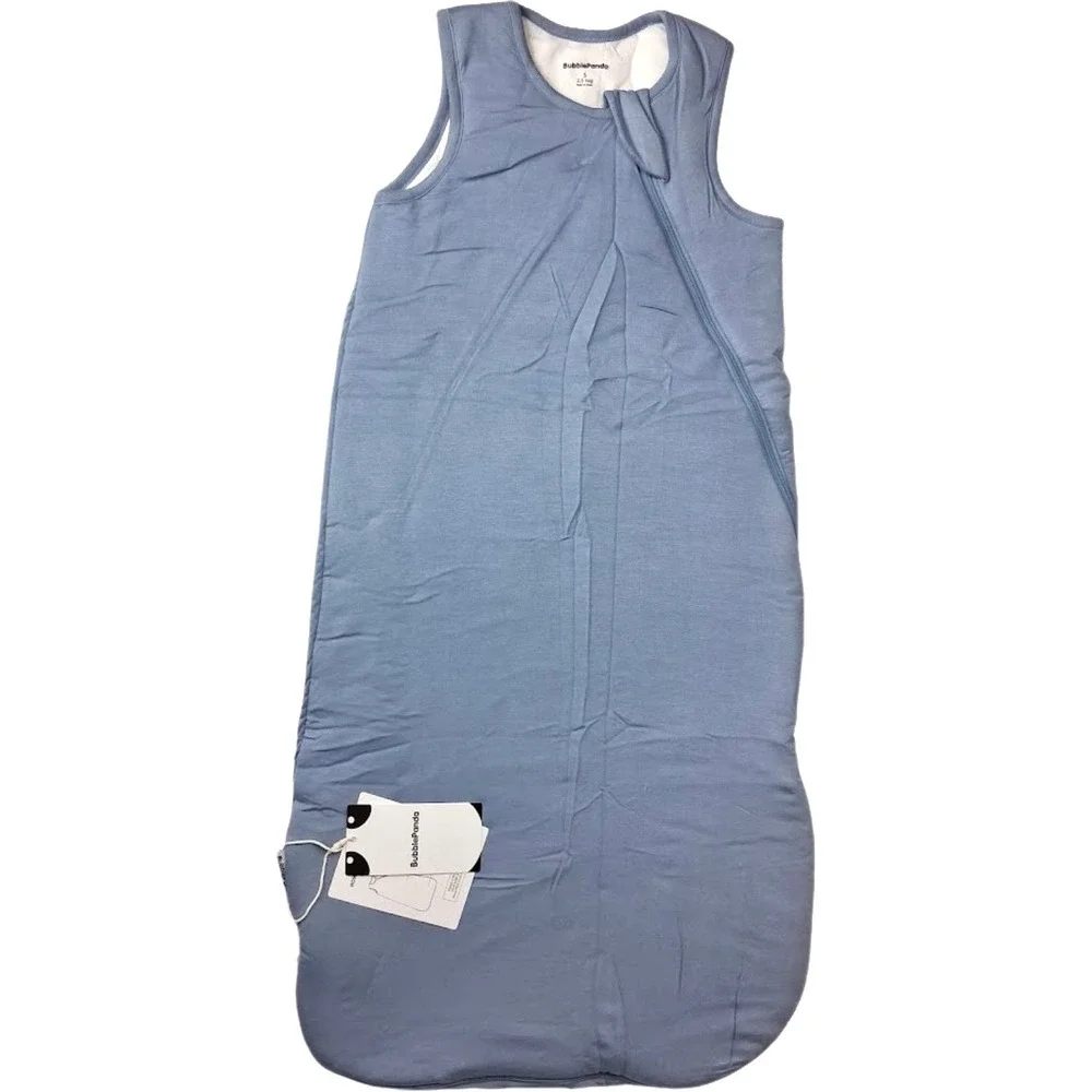 BubblePanda Blue 2.5 Tog Bamboo 7-18 lbs Rayon Bamboo Sleepsack Unisex NEW Small